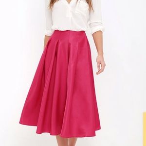 Face to face pink a line box pleats skirt small